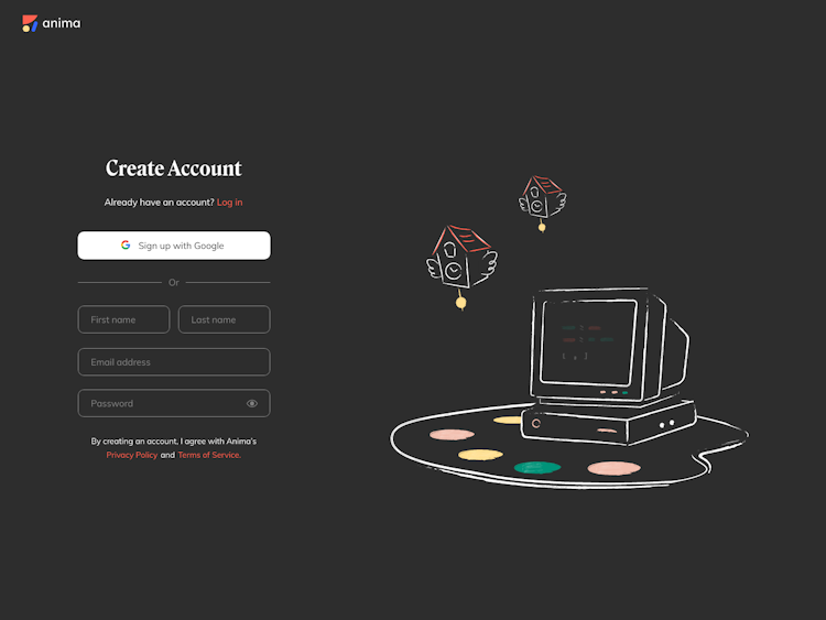 Animaapp Signup Page Design Photo