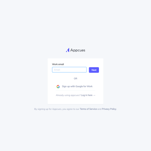 Appcues Signup Page Design Photo