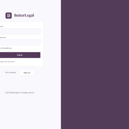 BetterLegal Signup Page Design Photo