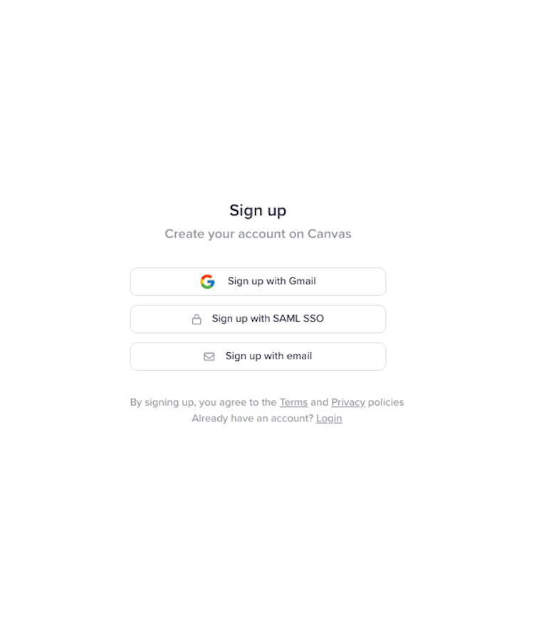 Canvas Signup Page Design Photo