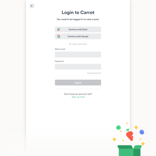 Carrot Signup Page Design Photo