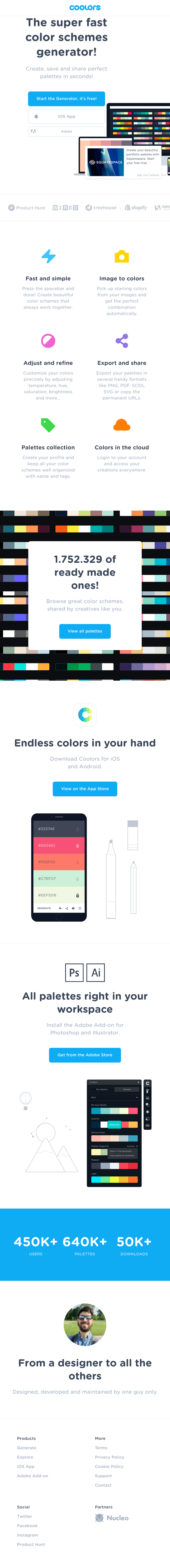 Coolors Signup Page Design Photo