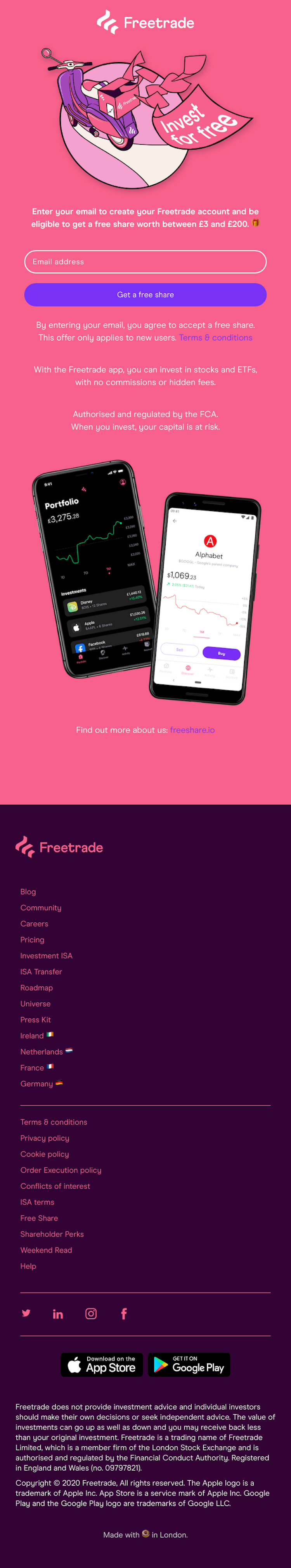 Freetrade Signup Page Design Photo