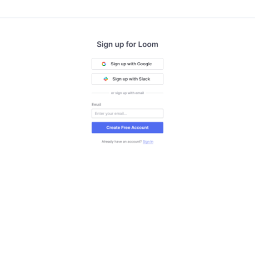 Loom Signup Page Design Photo