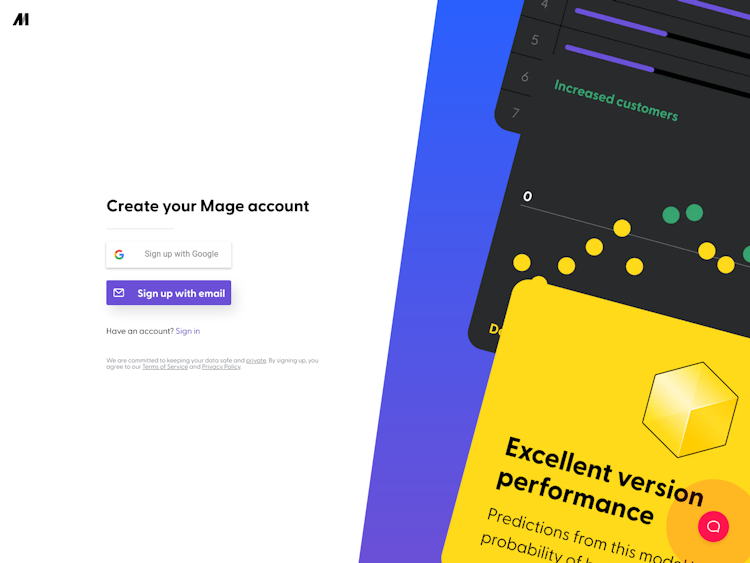 Mage Signup Page Design Photo