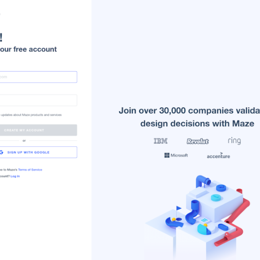 Maze Signup Page Design Photo