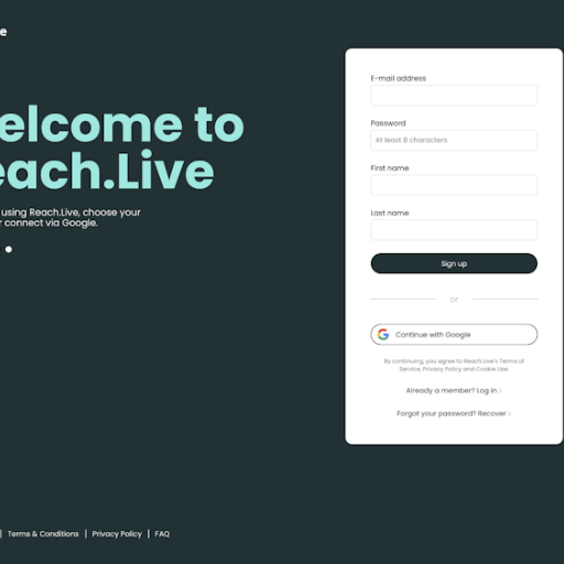 Reach Signup Page Design Photo