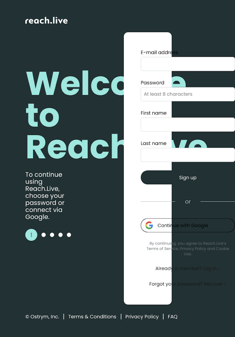 Reach Signup Page Design Photo