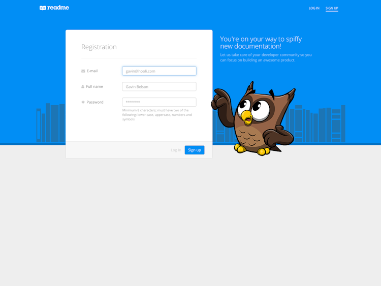 Readme Signup Page Design Photo