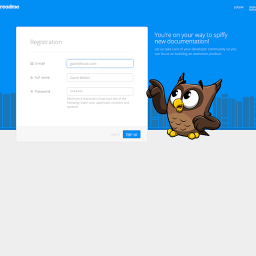 Readme Signup Page Design Photo