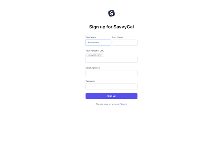 Savvycal Signup Page Design Photo