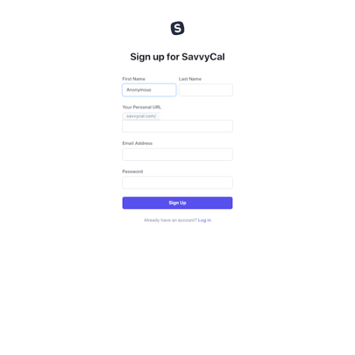 Savvycal Signup Page Design Photo