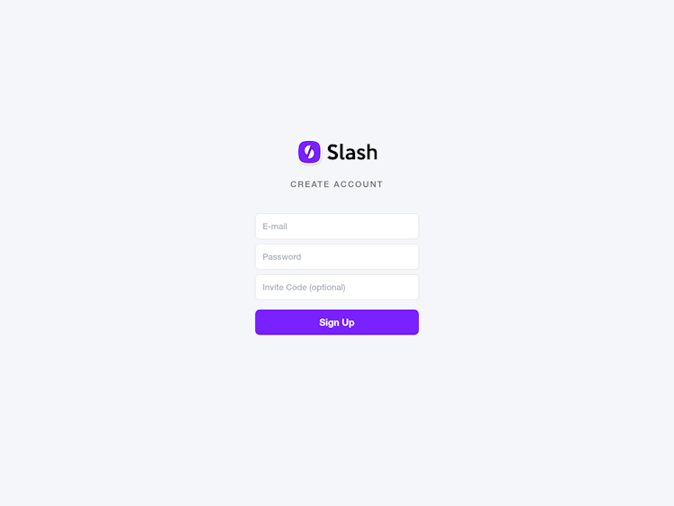 Slash Signup Page Design Photo