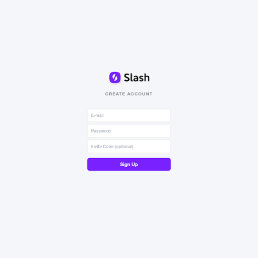 Slash Signup Page Design Photo