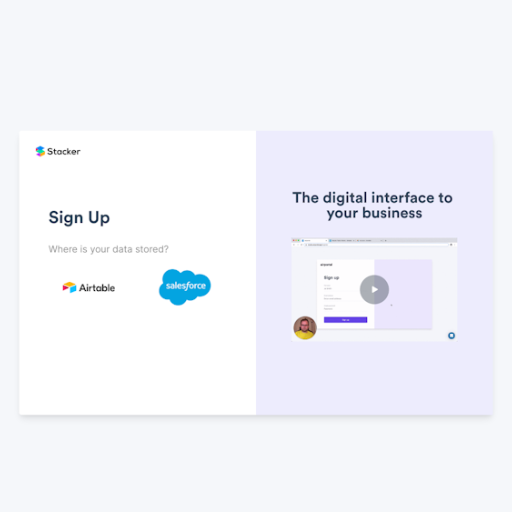 Stacker Signup Page Design Photo