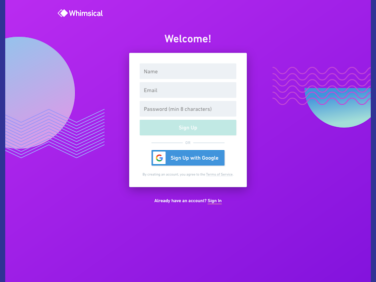 Whimsical Signup Page Design Photo