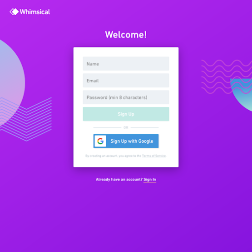 Whimsical Signup Page Design Photo